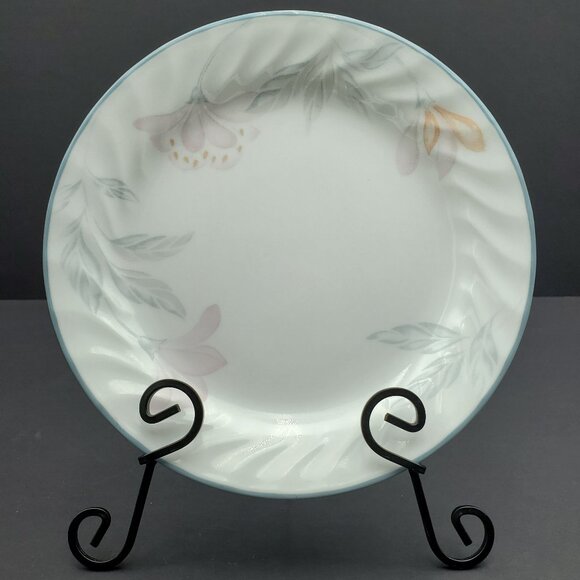 Corelle Pink Trio Salad Plates White Swirl Pink Blue Floral Dessert Bread Plate - Picture 2 of 6